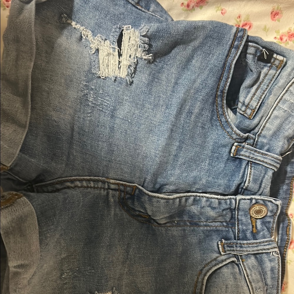 KanCan Blue Distressed Jean Shorts